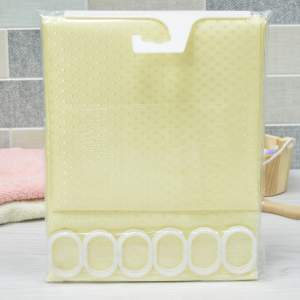 «Штора для ванной AQUADOMER BRILLIANT 180*180см (12 колец), лимонная» - фото 1