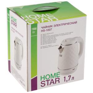 «Чайник электрический 1,7л Homestar HS-1007 двойной корпус, белый» - фото 3